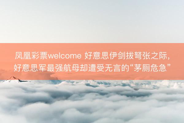 凤凰彩票welcome 好意思伊剑拔弩张之际，好意思军最强航母却遭受无言的“茅厕危急”